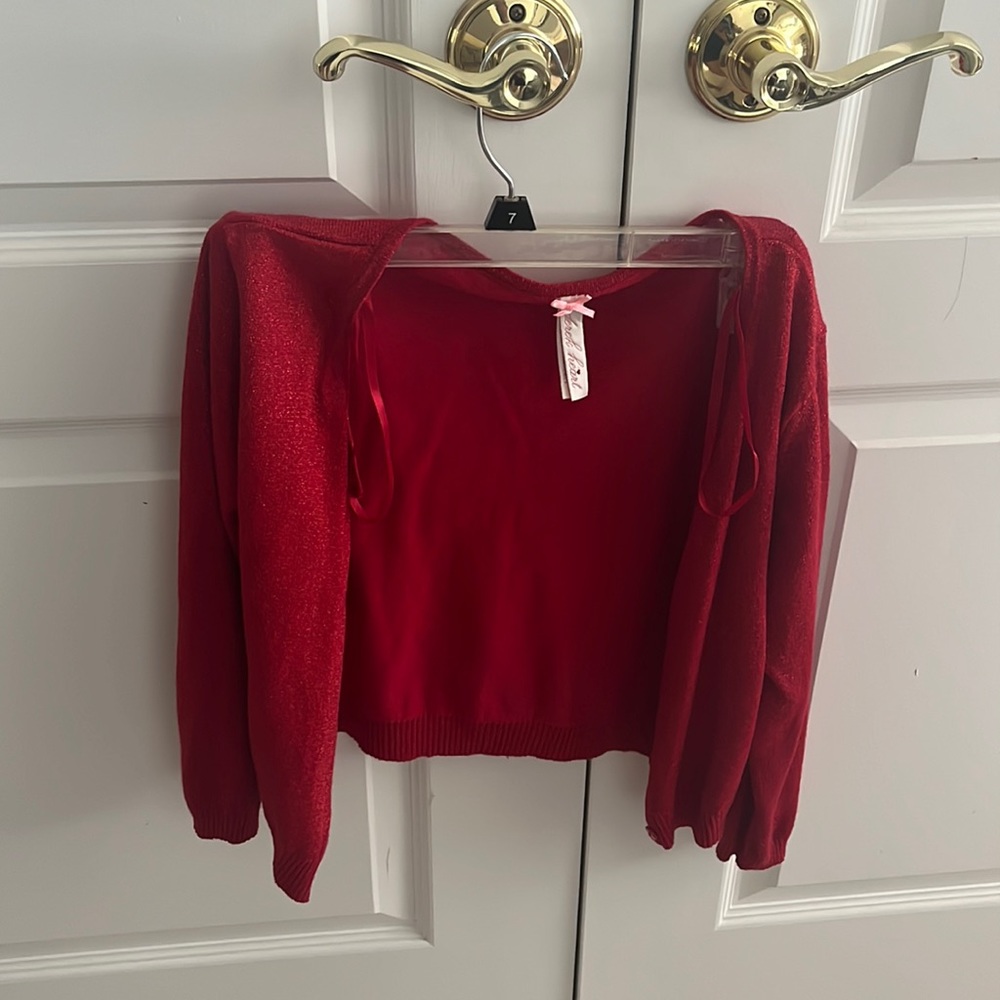 Sparkly red cardigan